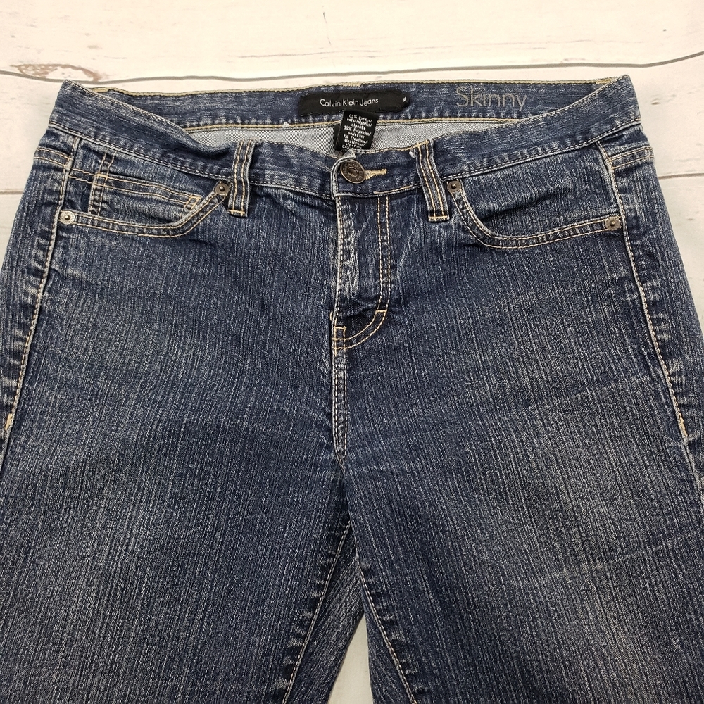 Calvin Klein Jeans Size 10 Skinny Blue Denim Pants - Picture 3 of 8